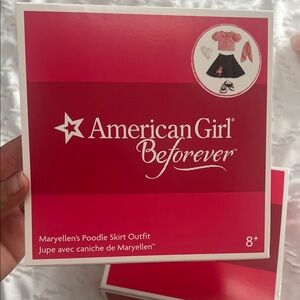 American Girl Red Poodle Skirt Set with crinoline